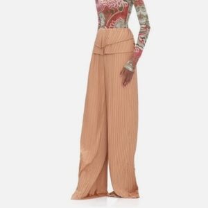Andrea Iyamah Linea Toffee High Waist Pleated Pants sz L